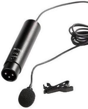 Movo LV4-C XLR Phantom Power Lavalier Cardioid Microphone, with Lapel Clip and Windscreen