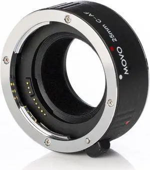 Movo MT-C25 25mm AF Chrome Macro Extension Tube for Canon EOS DSLR Camera & EF / EF-S Lenses