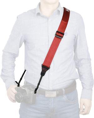 Movo NS-203 Ultrasoft Nylon-Webbed Shoulder/Sling Camera Strap with Anti-Fatigue Gel Neck Pad for Cameras & Binoculars (Coral)