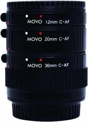 Movo Photo AF Macro Extension Tube Set for Canon EOS DSLR Camera with 10mm, 16mm & 21mm Tubes (Economy Mount)