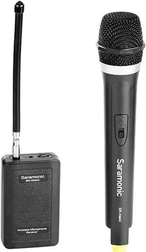 Saramonic SR-HM4C 4-Channel VHF Wireless Handheld Microphone with Integrated Transmitter Fits with the Receiver of SR-WM4C Wireless System, Real-time Monitoring, Volume Control Wheel