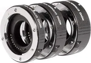 Movo MT-FJ47 3-Piece AF Chrome Macro Extension Tube Set for Fujifilm X-Series Mirrorless Cameras including X-E3, X-E2S, X-A10, X-A3, X-Pro2, X-T20, X-T2, X-T10, X-T1
