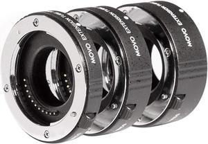 Movo MT-CM47 3-Piece AF Chrome Macro Extension Tube Set for Canon EOS M, M2, M3, M5, M6, M10, & M100 Mirrorless Cameras with 10mm, 16mm & 21mm Tubes