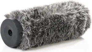 Movo WS-G300 Furry Rigid Windscreen for Microphones 18-23mm in Diameter and up to 11.8" (30cm) Long - Dark Gray