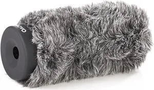 Movo WS-G160 Furry Rigid Windscreen for Microphones 18-23mm in Diameter and up to 6.3" (16cm) Long - Dark Gray