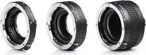 Movo MT-S68 3-Piece AF Chrome Macro Extension Tube Set for Sony Alpha DSLR Camera/A-Mount Lens System with 12mm, 20mm, 36mm Tubes