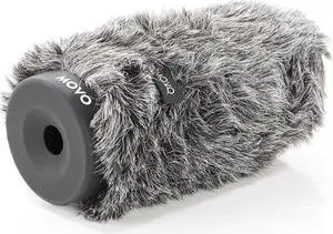 Movo WS-G140 Furry Rigid Windscreen for Microphones 18-23mm in Diameter and up to 5.5" (14cm) Long - Dark Gray