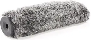 Movo WS-G220 Furry Rigid Windscreen for Microphones 18-23mm in Diameter and up to 8.6" (22cm) Long - Dark Gray