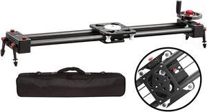 Movo X-Slider Expandable Carbon Fiber Camera Slider with Belt-Drive System & Weighted Flywheel Hand Control