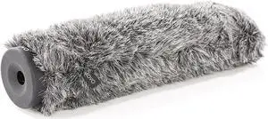 Movo WS-G200 Furry Rigid Windscreen for Microphones 18-23mm in Diameter and up to 7.8" (20cm) Long - Dark Gray