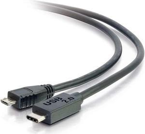 C2G 28850 USB 2.0 USB-C to USB Micro-B Cable M/M for Phones, Laptops, Tablets, Chromebook Pixel, Samsung Galaxy TabPro S, LG G6, Apple MacBook, Black (3 Feet, 0.91 Meters)