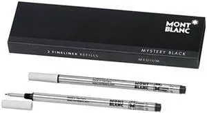 Mont Blanc Fineliner Refills Medium Mystery Black (2 Pack) 110149