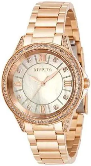 Invicta Angel Quartz Crystal White Dial Ladies Watch 30930
