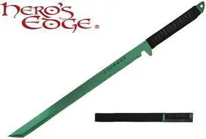 Tactical Sword | Japanese Ninja 27" Green Tanto Blade Military Combat + Sheath