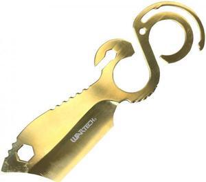Fantasy Hunting Knife Wartech Tactical 6.5" Gold Dragon Fixed-Blade + Sheath