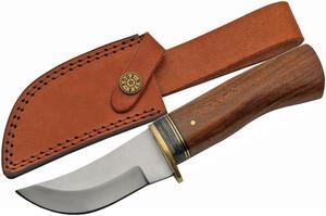 Hunting Knife | Rite Edge 8" Overall Rosewood Handle Skinner + Leather Sheath