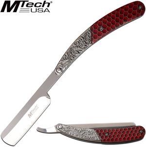 Straight Razor | Mtech 9.75" Overall Ornate Barber Shaving Blade - Red