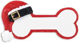 Santa Dog Bone Personalized Christmas Tree Ornament