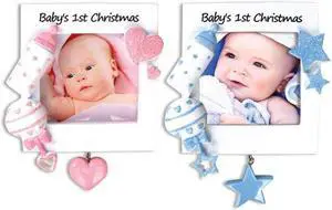Christmas Baby Frame Pink Personalized Christmas Tree Ornament