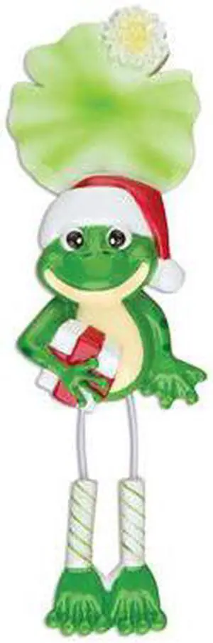 Frog Couple Dangle Personalized Christmas Tree Ornament