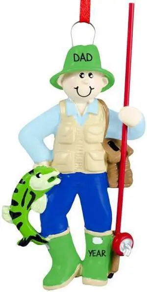 Fisherman Personalized Christmas Tree Ornament