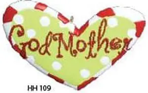Godmother Heart Personalized Christmas Tree Ornament