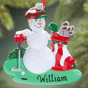 Golf Ball Golfer Personalized Christmas Tree Ornament