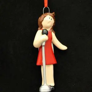 Singer Girl Personalized Christmas Tree Ornament
