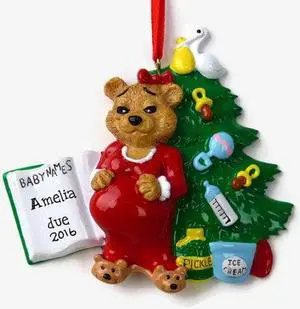 Expecting Personalized Christmas Tree Ornament