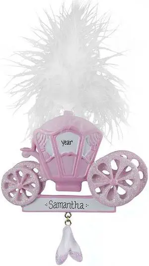 Princess Carriage Personalized Christmas Tree Ornament