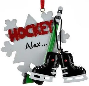 Hockey Snowflake Personalized Christmas Tree Ornament