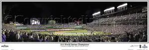 Chicago Cubs 2016 WS Game 3 Wrigley Field - 13.5x39 Panoramic Poster. Frame Dimensions 13.5x39 Deluxe Double Matt with Black Metal Frame #2116