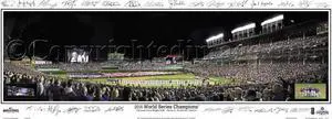 Chicago Cubs 2016 WS Game 3 Wrigley Field w/Game Inserts Facsimile Signs - 13.5x39 Unframed Panoramic Poster #2115