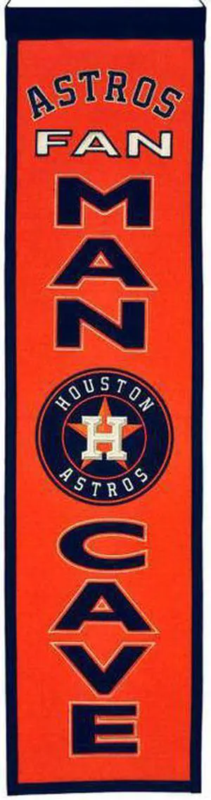 Houston Astros - 8"x32" Heavy Wool with Embroidery Sport Team Logo Unframed Man Cave Banner #2011