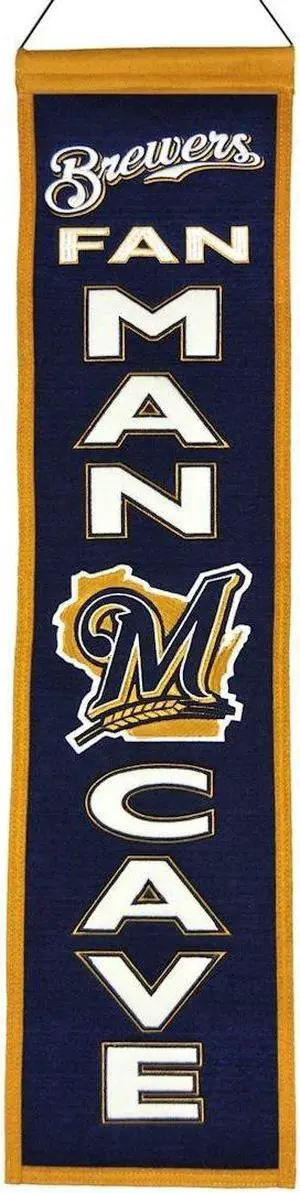 Milwaukee Brewers - 8"x32" Heavy Wool with Embroidery Sport Team Logo Unframed Man Cave Banner #2016