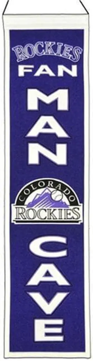 Colorado Rockies - 8"x32" Heavy Wool with Embroidery Sport Team Logo Unframed Man Cave Banner #2009