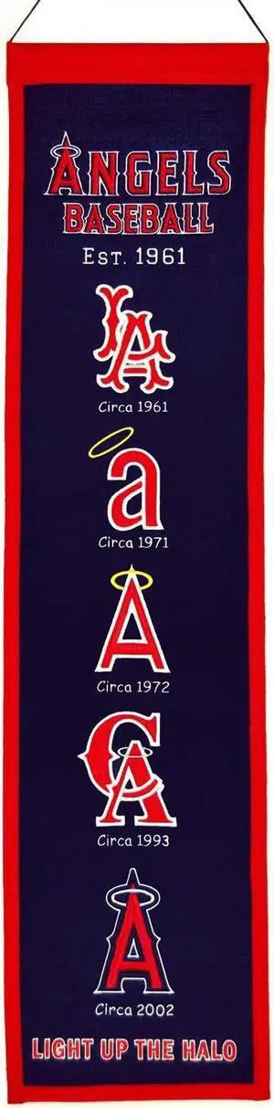 Los Angeles Angels - 8"x32" Heavy Wool with Embroidery Sport Team Logo Unframed Man Cave Banner #2013