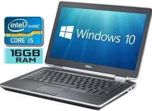 DELL Laptop E6430 Intel Core i5 3rd Gen 3320M (2.60 GHz) 16 GB Memory 320 GB HD 7200rpm Intel HD Graphics 4000 14.0" Windows 10 Pro 64-Bit