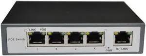ONV-POE31004P with 4-port PoE switch 4+1 Port Desktop Fast Ethernet Switch IP Network Cameras Powered