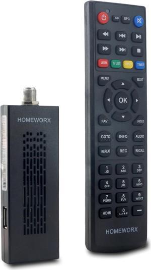 Mediasonic Digital TV Converter Box Dongle, ATSC Digital Converter Box with TV Tuner, TV Recording, USB Multimedia Function, 1080P HDMI Output, Clear QAM by Mediasonic HomeWorx (HW135STB)
