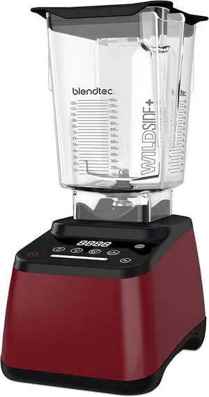 Blendtec Designer 625 Blender with WildSide+ Jar (90 oz), Professional-Grade Power, 4 Pre-Programmed Cycles, 6-Speeds, Sleek and Slim, Pomegranate