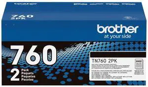 Brother Genuine TN760 2-Pack High Yield Black Toner Cartridge Brother Genuine TN760 2-Pack High Yield Black Toner Cartridge