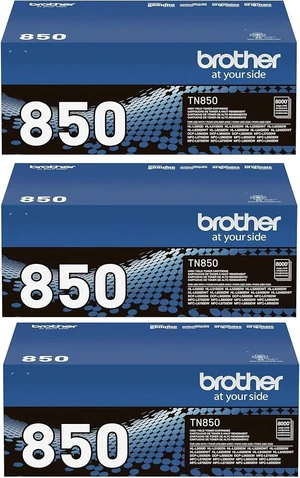 Brother Genuine 3 pack TN850 toner cartridges Brother Genuine 3 pack TN850 toner cartridges