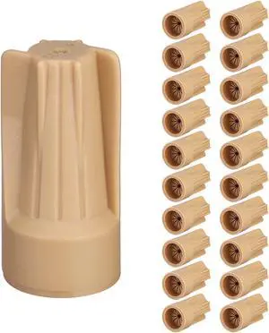 LEONLITE 20-Pack Wire Connectors Outdoor Waterproof, 22AWG-12AWG, Low Voltage for Landscape Lights, Exterior Pathway Lighting, Electrical Twist Seal Elect Wire Nuts, Wet Location Available, Yellow