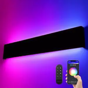 LEONLITE 31.5" Smart WiFi LED Wall Sconce 30W,100-265V Color Changing, Compatible with Alexa Google Siri, Remote Control, Aluminum, IP65 Waterproof