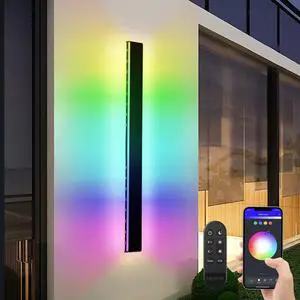 LEONLITE 47.25" Smart WiFi LED Wall Sconce 45W,100-265V Color Changing, Compatible with Alexa Google Siri, Remote Control, Aluminum, IP65 Waterproof