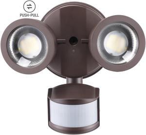 LED Security Light, Motion Sensoring, Dusk to Dawn, 30°-80° Beam Angle, Bronze