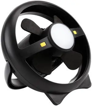 LED Rechargeable Camping Light with Speed-Adjustable Fan, USB 4400mAh Battery Powered Camping Fan, Damp Locations, for Tent, Hiking, Emergency Lighting