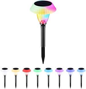 8 Pack Solar Pathway Colorful Lights, Dusk to Dawn Auto 7 Colors Changing LED Garden Lights, IP65 Waterproof Landscape Light for Lawn Yard Walkway
