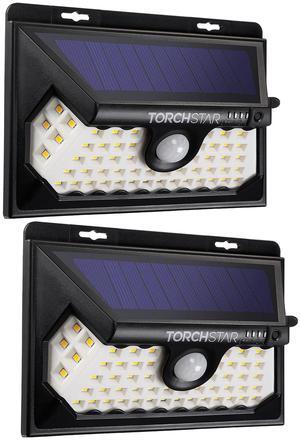 2 Pack Solar Motion Light, 4 Modes Wide Angle Solar Lights Outdoor Waterproof Solar Security Light for Garden, Patio, Garage, Yard, 6500K Pure White